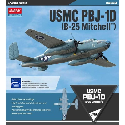 ACADEMY Model Kit letadlo 12334 USMC PBJ 1D B 25 Mitchell 1:48