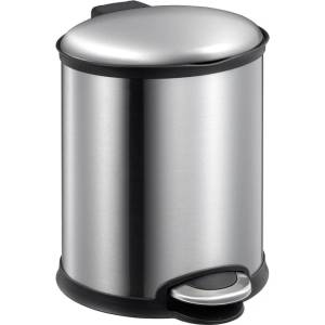 EKO-Europe Кош за отпадъци EKO ELLIPSE с педал (6 л) - хром мат (EKO 932506 - Matt s/s)