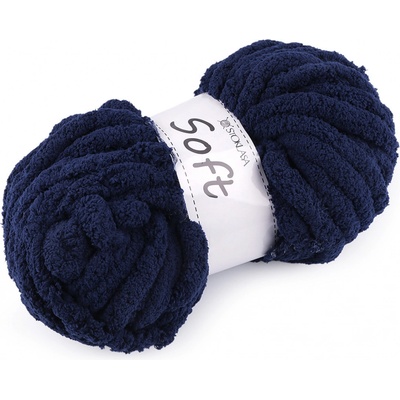 Prima-obchod Pletací příze žinylková Soft 250 g, barva 13 modrá tmavá