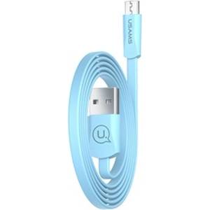 USAMS Кабел Usams U2 Micro Flat Data, от USB-A (м) към micro USB (м), 1.2м, син (SJ201MIC04)
