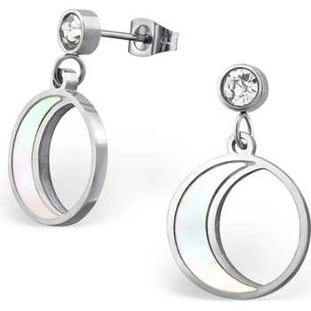 All4Silver oceľové náušnice mesiac M32969-A4S