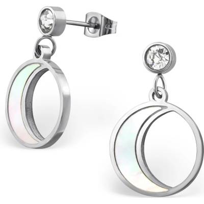 All4Silver oceľové náušnice mesiac M32969-A4S