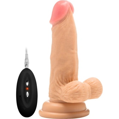 RealRock Vibrating Realistic Cock 6" with Scrotum Skin