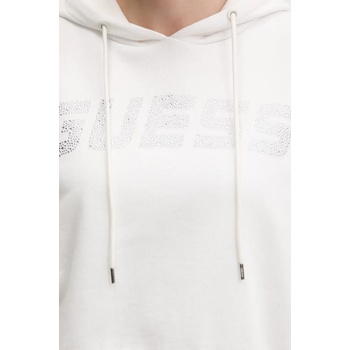 GUESS Памучен суичър Guess PRIMULA в бяло с качулка с апликация V5GQ09 KCRP0 (V5GQ09.KCRP0)