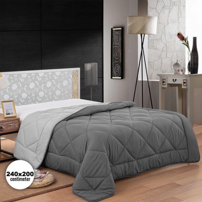 Herzberg Home & Living HG-2420BCO Bicolor Microfiber přikrývka šedá 200x240