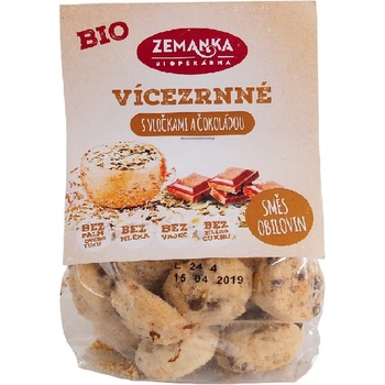 Viaczrnné bio sušienky s čokoládou a vločkami Zemanka 100 g
