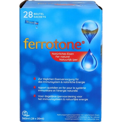 Ferrotone 100% přírodní zdroj železa sáčky 28 x 20 ml