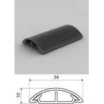 KOPOS Pvc кабелен канал за монтаж върху под с ширина 35мм, тъмно сив, lo35ld (0107810003)