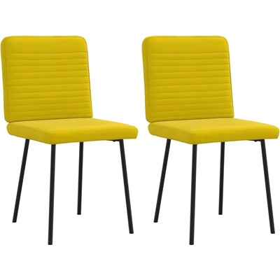 vidaXL Трапезни столове, 2 бр, жълти, кадифе (4101140)