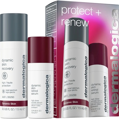 Dermalogica Protect + Renew Set Dermalogica: Dynamic Skin Ретинол Серум против бръчки За лице 10 мл + Dynamic Skin Ретинол Серум против бръчки За лице SPF 50 15 мл