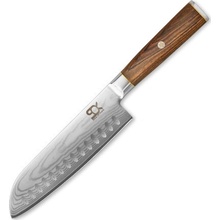 SOK Cocobolo White Damascus Nůž kuchyňský Santoku 185 mm