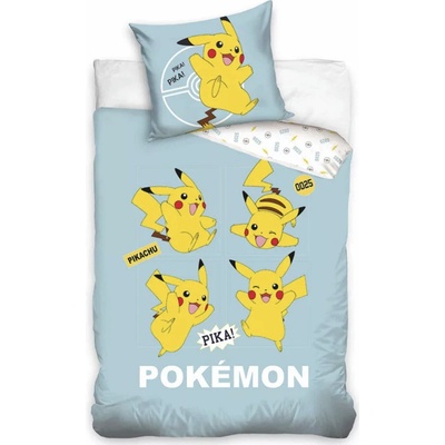 Carbotex bavlna obliečky Pokémon Pika Pika Pikachu 140x200 70x90