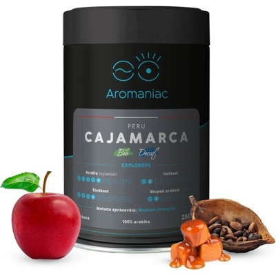 Aromaniac Peru Cajamarca bez kofeinu bio mletá 250 g