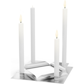 Hoefats Свещници Square сребристи 4 бр (00367)