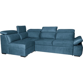 TEDIVA Ляв ъглов диван havana с механизъм за сън - Морско синьо (mmamldplm-clo74)