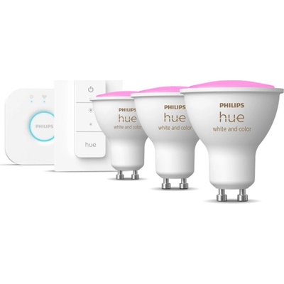 Philips Hue White and Color ambiance GU10 sada 3x LED žárovka+bridge+ovladač