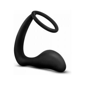 Blush Novelties Anal Adventures Platinum Silicone Plug & Performance Ring, Black