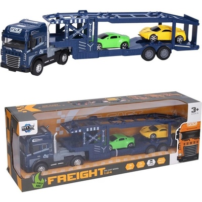 Wiky Auto kovové ťahač s autami na zotrvačník 42 cm