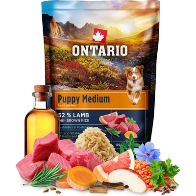 Ontario Puppy Medium Lamb & Brown Rice 100 g