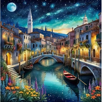 Norimpex - Puzzle Diamant painting: Venice by night 30x40cm - 1 - 39 piese