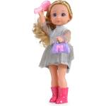 Moni Кукла Moni Toys - Със сребриста рокля и розови ботуши, 36 cm (109302)