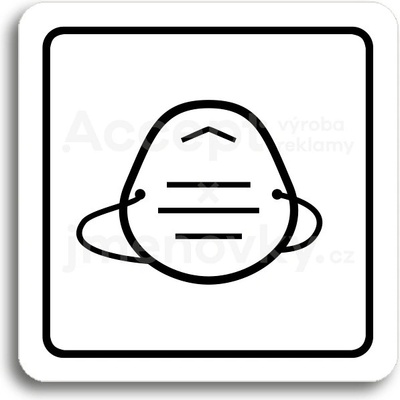 ACCEPT Piktogram respirátor - bílá tabulka - černý tisk