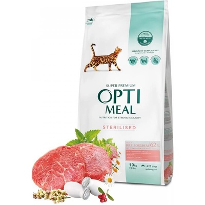 OPTIMEAL For Sterilised cats high in beef and sorghum 10 kg