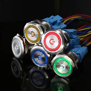 Taxnele 22mm Metal Annular Push Button Switch (LB-22B)