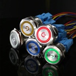 Taxnele Метален LED бутон - 22 mm, пръстеновиден, червен, 220V, IP67 (LB-22B)