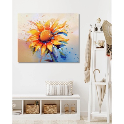 ZUTY Obrazy na stenu - Abstrakt - žltooranžový kvet Rámovanie: bez rámu a bez vypnutia plátna, Rozmer: 80x100 cm