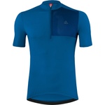 Löffler Мъжка фланелка с къс ръкав за колоездене Löffler Bike Jersey Half-Zip Skys Block Mid Cycling jersey - Marin - размер 54 (EU) (056-3931-0215)