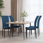 vidaXL Трапезни столове, 4 бр, сини, кадифе (326103)