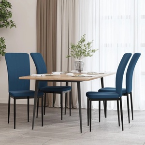 vidaXL Трапезни столове, 4 бр, сини, кадифе (326103)