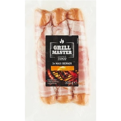 Tesco Grill Master Bernské párky so syrom obalené slaninou 300 g