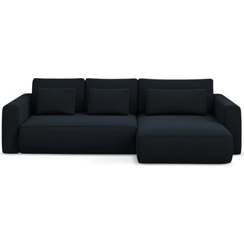 makamii Тъмносин кадифен разтегателен ъглов диван с място за съхранение (десен ъгъл) Kapua - Makamii (KAPUA_RCF_M_3_P1_C29)