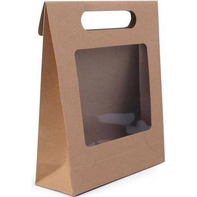 Stoklasa Papírová taška s průhledem 16x21 cm Balení: 1 ks, Varianta: hnědá přírodní hnědá přírodní