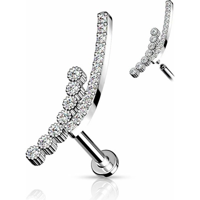 S4U Piercing do brady se zirkony (1,2 x 8 mm) LB1091C-1208