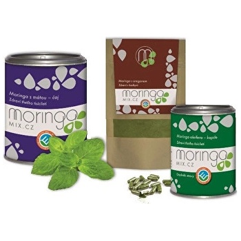 Moringa MIX Moringa oleifera s mátou 100 g   Moringa oleifera s oregánem 30 g