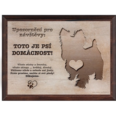 Sport hobby Vtipná cedulka Yorkshire teriér/MDF6009 20 x 15 cm a stojánek – Zboží Mobilmania