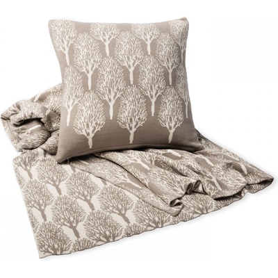 SCANquilt Deka pletená Design stromy béžová natur 130x190