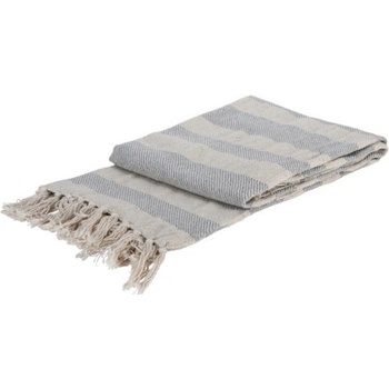 Homestyling Deka se střapci bavlna modrá 130x170