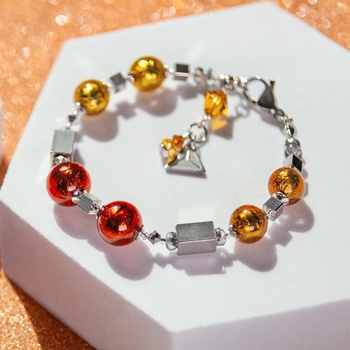 Lampglas Úchvatný náramok Frost Bloom Flame BER8