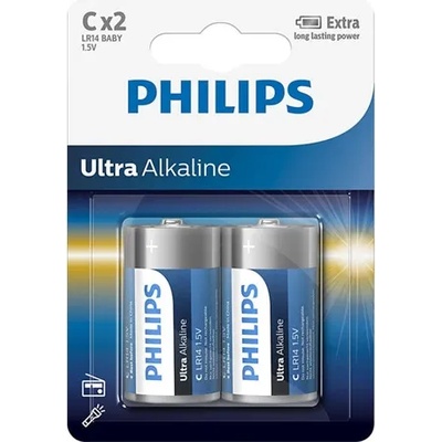 Philips LR14E2B/10 ELEM ULTRA ALKALI C 2-BLISTER (LR14E2B/10)