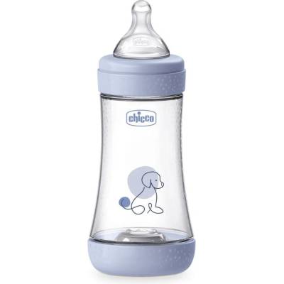 Chicco Шише за хранене Chicco Perfect 5 - Със среден поток, 240 ml, 3 м+, синьо (N0285)