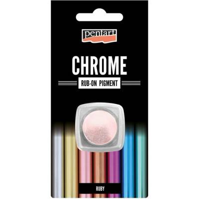 Rub-on chromový prášek Pentart 0.5 g - rubínová