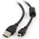 Natec NKA-0431 mini USB 2.0 cable AM-BM5P (CANON) 0,9m + ferrite core, black, blister