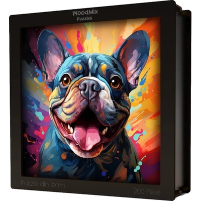 WoodMix Puzzles Дървен пъзел WoodMix, Кучета, 200 части - Френски булдог 2 (WM-D-0009)