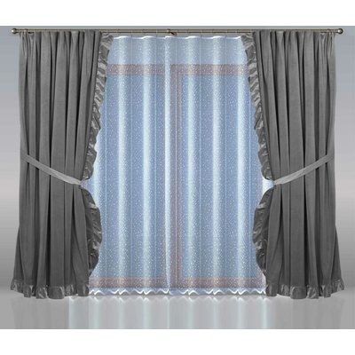 Forbyt Závěs, Bonadea komplet 3 ks, tm. šedá, 150 x 250 cm METRÁŽ: 250 cm