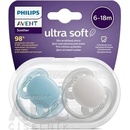 Avent Philips šidítko Ultrasoft Premium 2 ks sivá/modrá