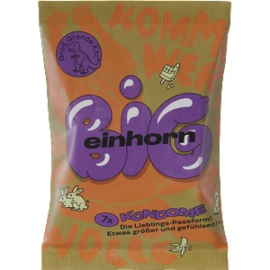 Einhorn Condoms: BIG, 7 large vegan condoms in the chips bag